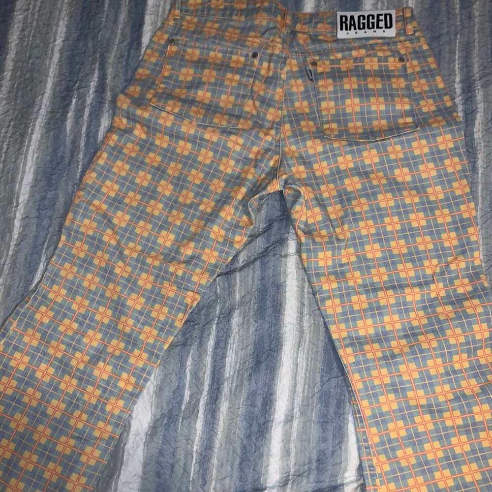 THE RAGGED PRIEST RETRO PLAID JEANS SIZE 6